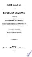 Bases organicas de la Republica Mexicana acordadas por la Honorable Junta Legislativa