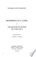 Beneméritos de la patria y ciudadanos de honor de Costa Rica