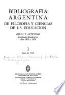 Bibliografía argentina de filosofía y ciencias de la educación