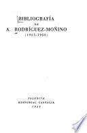 Bibliografía de A. Rodríguez-Moñino