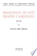 Bibliografía de arte español y americano