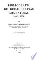 Bibliografía de bibliografías argentinas, 1807-1970