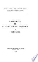Bibliografía de Claudio Sánchez-Albornoz y Menduiña