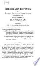 Bibliografia hispànico de ciències històrico-eclesiàstiques