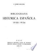 Bibliografía histórica española, 1950-1954