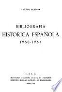 Bibliografía histórica española, 1950-1954