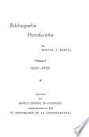 Bibliografía hondureña: 1620-1930