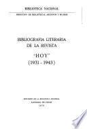 Bibliografía literaria de la revista Hoy (1931-1943).