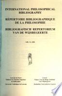 Bibliografisch Repertorium Van de Wijsbegeerte )