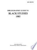 Bibliographic Guide to Black Studies