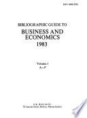 Bibliographic Guide to Business and Economics