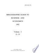 Bibliographic Guide to Business and Economics