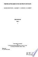 Bibliographie - Centre de documentation des droits antiques