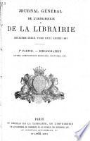 Bibliographie de la France, ou Journal général de l'imprimerie et de la librairie
