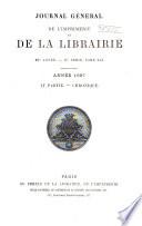 Bibliographie de la France, ou Journal général de l'imprimerie et de la librairie