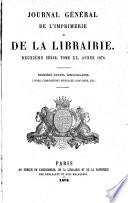 Bibliographie de la France, ou Journal général de l'imprimerie et de la librairie