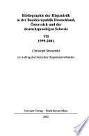 Bibliographie der Hispanistik in der Bundesrepublik Deutschland, Österreich und der deutschsprachigen Schweiz: 1999-2001