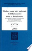 Bibliographie Internationale de l''Humanisme et de la Renaissance