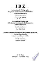 Bibliographie internationale de la littérature périodique dans les domaines des sciences humaines et sociales