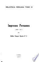 Biblioteca peruana: Impresos peruanos (1800-1817)