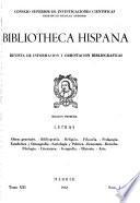Bibliotheca Hispana; Revista de Información y Orientación Bibliográficas. Sección 1