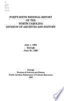 Biennial Report of the North Carolina State Department of Archives and History