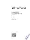 Biomedical Index to PHS-supported Research: Project number listing, investigator listing