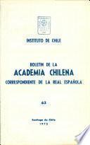 Boletin de la Academia Chilena Correspondiente de la Real Correspondiente de la Real Academia Espanola