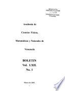 Boletín de la Academia de Ciencias Físicas Matemáticas y Naturales