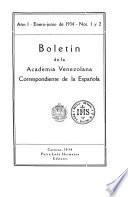 Boletín de la Academia Venezolana, correspondiente de la Española
