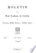 Boletín de la Real Academia de Córdoba de Ciencias, Bellas Letras y Nobles Artes