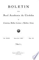 Boletín de la Real Academia de Córdoba, de Ciencias, Bellas Letras y Nobles Artes