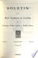 Boletín de la Real Academia de Córdoba de Ciencias, Bellas Letras y Nobles Artes