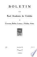 Boletín de la Real Academia de Córdoba de Ciencias, Bellas Letras y Nobles Artes