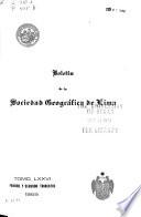 Boletín de la Sociedad Geográfica de Lima