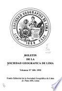 Boletín de la Sociedad Geográfica de Lima
