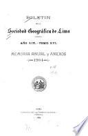 Boletín de la Sociedad Geográfica de Lima