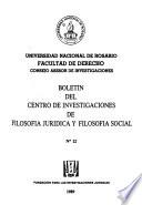 Boletín del Centro de Investigaciones de Filosofía Jurídica y Filosofía Social