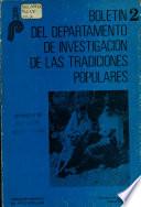 Boletín del Departamento de Investigación de las Tradiciones Populares