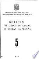 Boletín del deposito legal de obras impresas