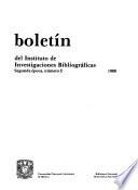 Boletín del Instituto de Investigaciones Bibliográficas