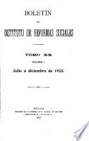 Boletín del Instituto de reformas sociales. (Publicación mensual)