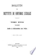 Boletín del Instituto de Reformas Sociales [Publicación Mensual]