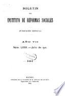 Boletín del Instituto de Reformas Sociales [Publicación Mensual]