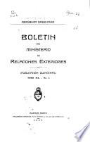 Boletín del Ministerio de Relaciones Exteriores