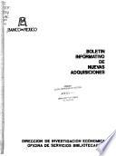 Boletín informativo de nuevas adquisiciones