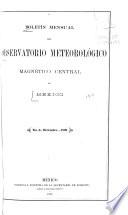 Boletín mensual del Observatorio Meteorológico-Magnético Central d México