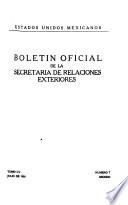 Boletín oficial de la Secretaría de Relaciones Exteriores