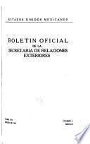 Boletín oficial de la Secretaría de relaciones exteriores
