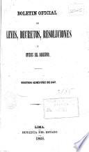 Boletín oficial de leyes, decretos, resoluciones y oficios del gobierno